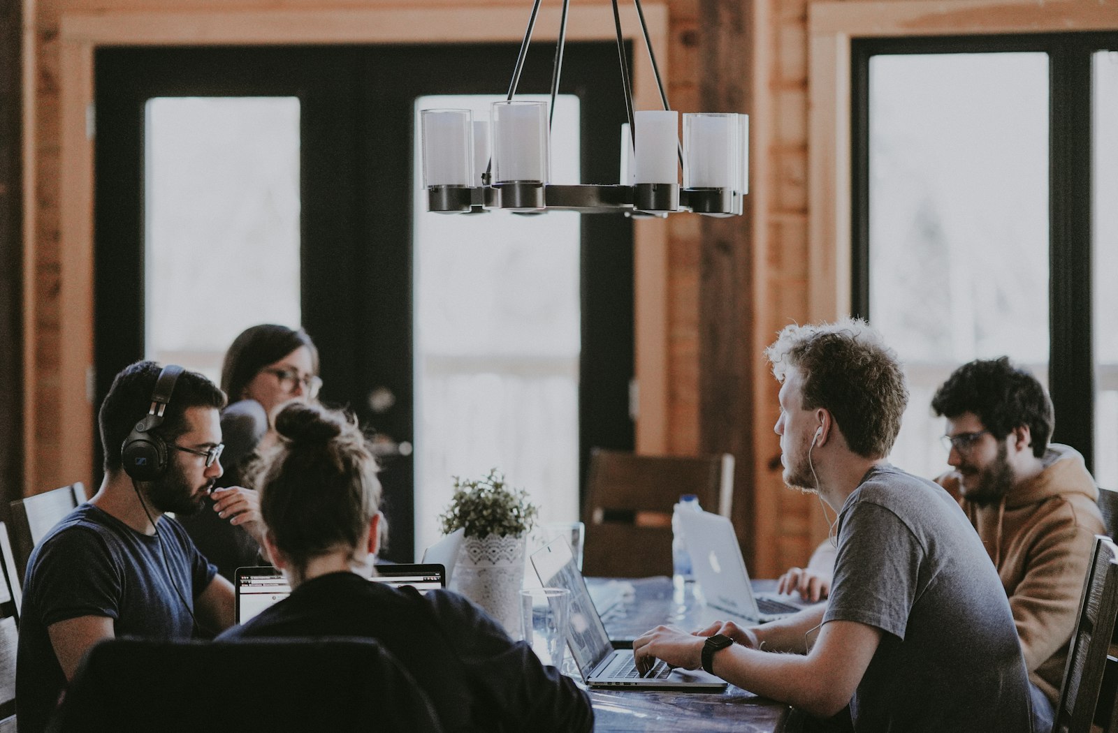 Remote team members reviewing work together